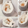 Soft Hooded Pet Sleeping Bed for Small Pets product image Soft Hooded Pet Sleeping Bed for Small Pets product image