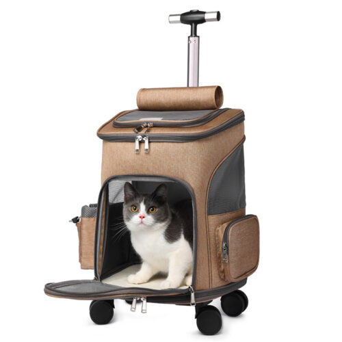 1615723596153.jpg Portable Folding Trolley Pet Backpack Traveling Cat Backpack With Universal Wheel Trolley Pet Bag