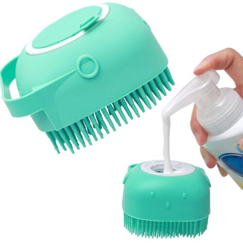1805162207164764160-1.jpg Pet Dog Shampoo Massager Brush Cat Massage Comb Grooming Scrubber Shower Brush For Bathing Short Hair Soft Silicone Brushes