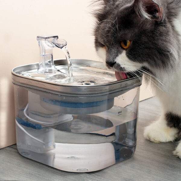 2887adb3-5c9b-411a-b380-c7a7c82b49c6.jpg Pet Cat Dog Stainless Steel Automatic Circulation Water Dispenser Intelligent Fountain Pets Accessories