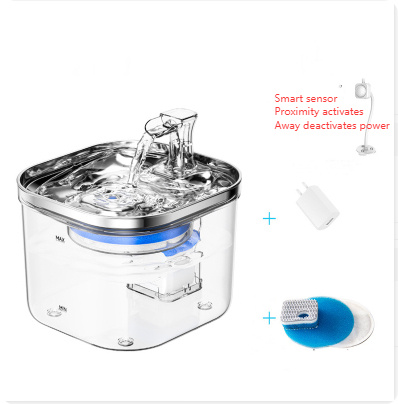 858749e8-5605-48ef-b41c-a3a1d415159c.jpg Pet Cat Dog Stainless Steel Automatic Circulation Water Dispenser Intelligent Fountain Pets Accessories