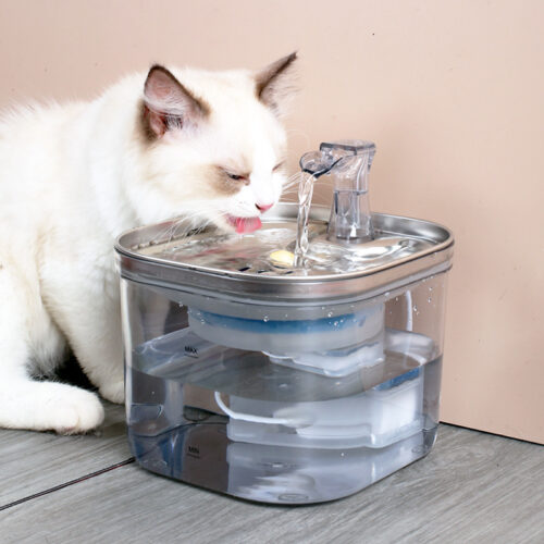 9b08b13c-ba80-4f33-ba4d-f300e2df2fda.jpg Pet Cat Dog Stainless Steel Automatic Circulation Water Dispenser Intelligent Fountain Pets Accessories