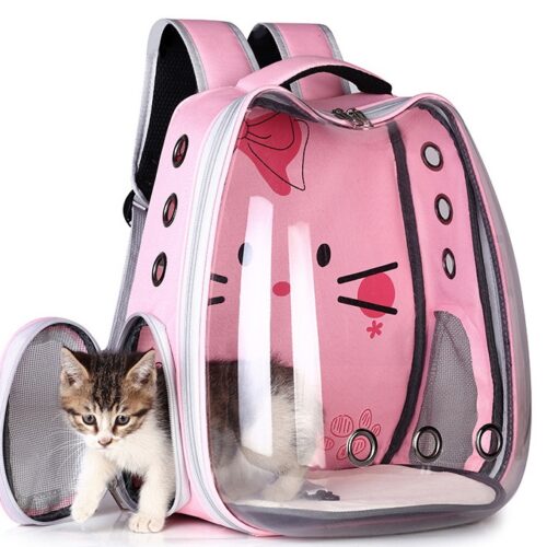 cbcd01ea-d99b-4bf5-9975-a1e4bc50a194.jpg Pet Supplies Pet Backpack Convenient Pet Space Bag Breathable Shoulder Cat Bag Dog Bag