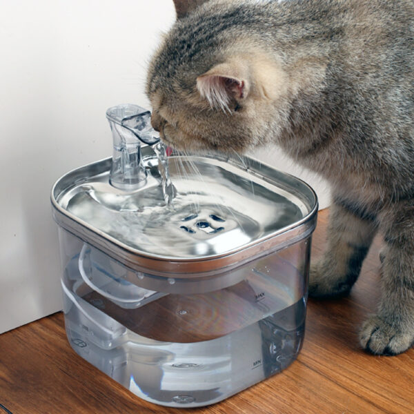 f54ae33c-fb95-43c8-b8af-c67d7f76d911.jpg Pet Cat Dog Stainless Steel Automatic Circulation Water Dispenser Intelligent Fountain Pets Accessories