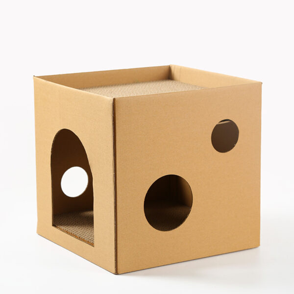Corrugated Cardboard Cat House & Scratcher product image Corrugated Cardboard Cat House & Scratcher product image