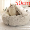 2-in-1 Plush Hooded Pet Bed product image