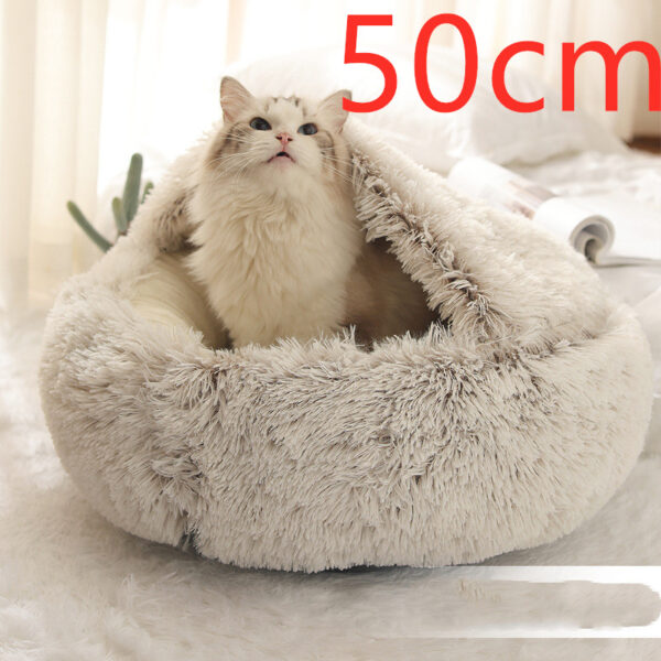 2-in-1 Plush Hooded Pet Bed product image