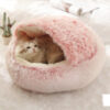 2-in-1 Plush Hooded Pet Bed