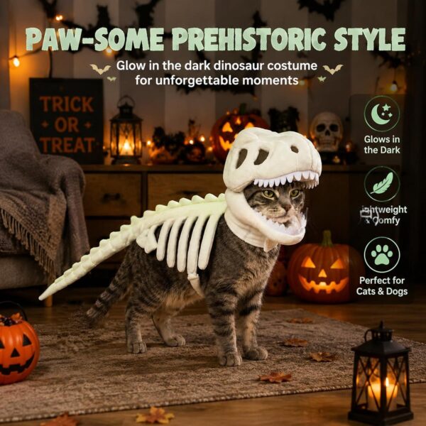 Dinosaur Skeleton Pet Costume Halloween Cat Hoodie product image Dinosaur Skeleton Pet Costume Halloween Cat Hoodie product image