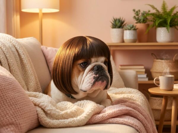 Adjustable Black Wig for Dogs & Cats