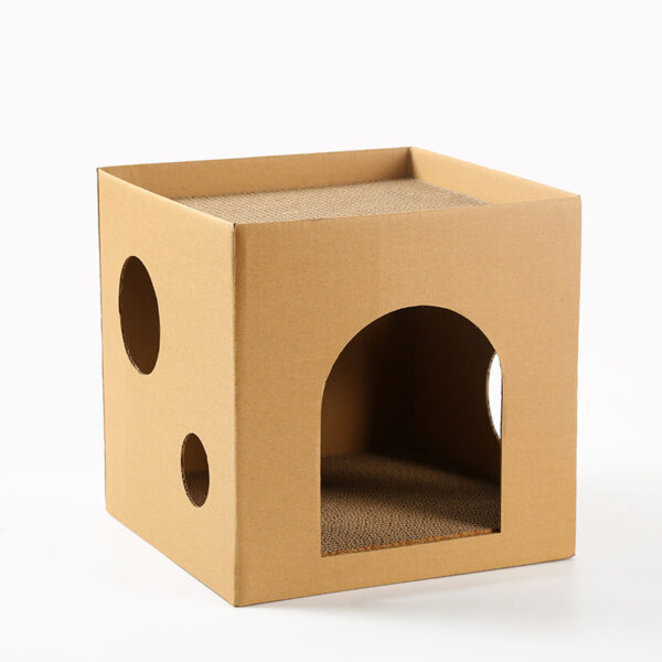 Corrugated Cardboard Cat House & Scratcher product image Corrugated Cardboard Cat House & Scratcher product image