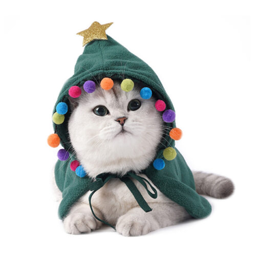 Dog and Cat Christmas Costume Cloak