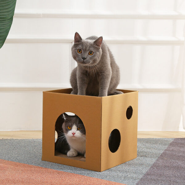Corrugated Cardboard Cat House & Scratcher product image Corrugated Cardboard Cat House & Scratcher product image