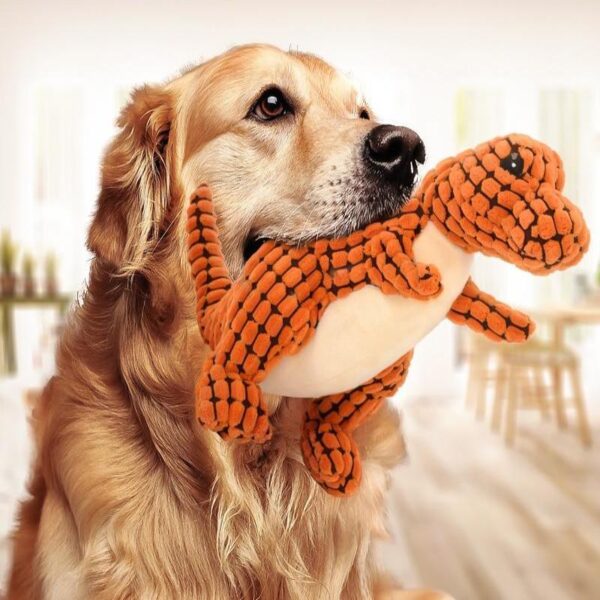 Plush Dinosaur Squeaky Dog Toy product image Plush Dinosaur Squeaky Dog Toy product image