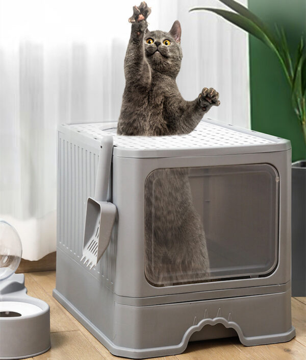 Foldable Double-Door Cat Litter Basin product image