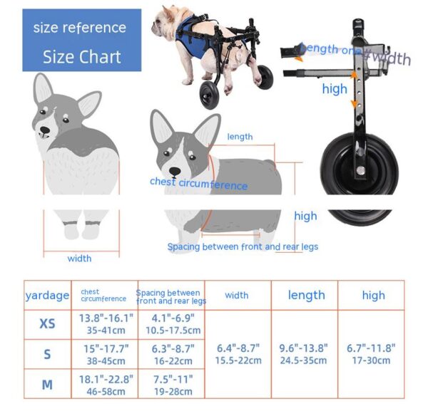 Pet Dog Wheelchair Scooter – Blue | XS, S & M