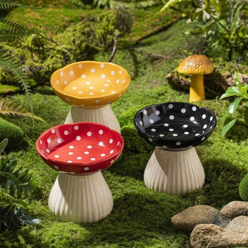 Raised Mushroom Cat Bowl Raised Mushroom Cat Bowl