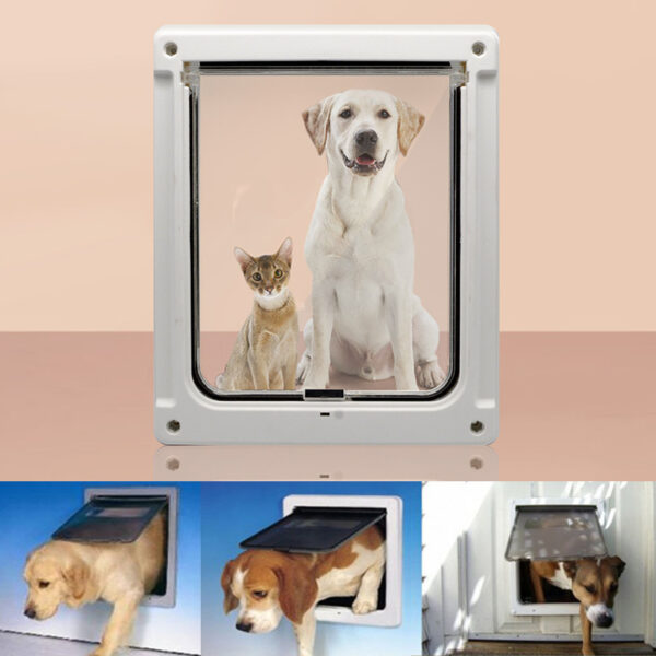 Plastic Door Fence for Dogs with Pet Door product image