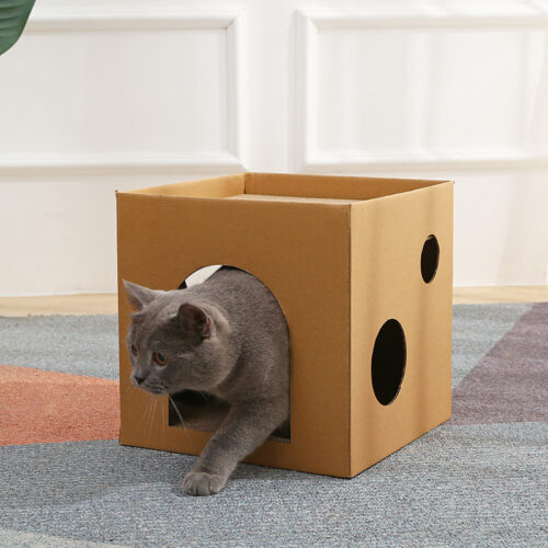 Corrugated Cardboard Cat House & Scratcher