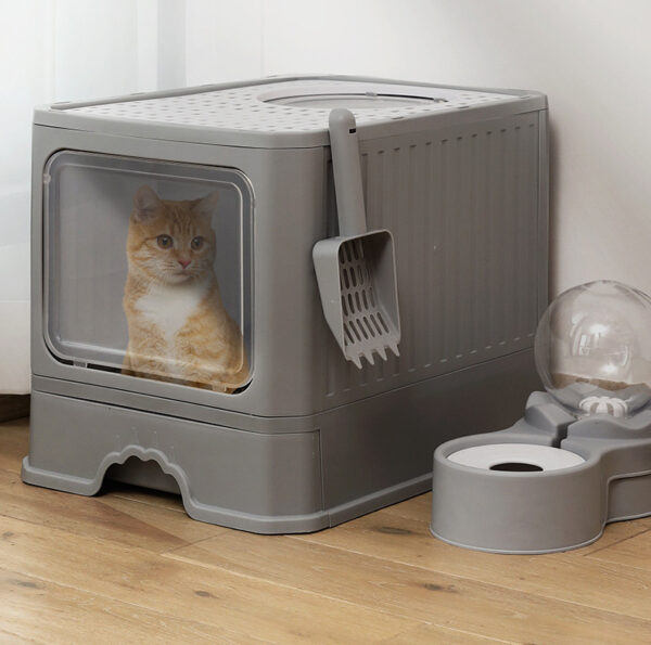 Foldable Double-Door Cat Litter Basin product image