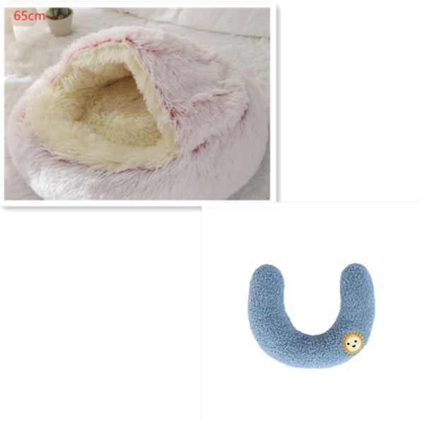 2-in-1 Plush Hooded Pet Bed product image