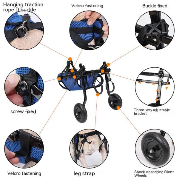 Pet Dog Wheelchair Scooter – Blue | XS, S & M product image