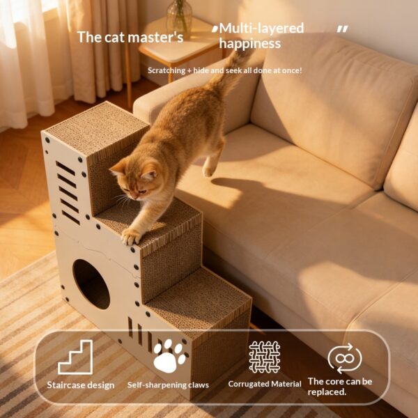 Multi-Functional Corrugated Cardboard Cat Scratcher product image Multi-Functional Corrugated Cardboard Cat Scratcher product image