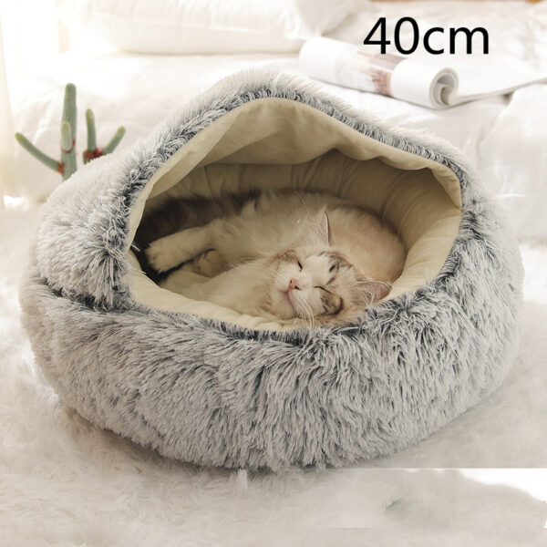 2-in-1 Plush Hooded Pet Bed product image