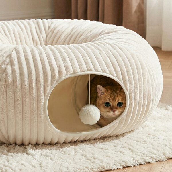 Collapsible Flannel Cat Tunnel Bed product image