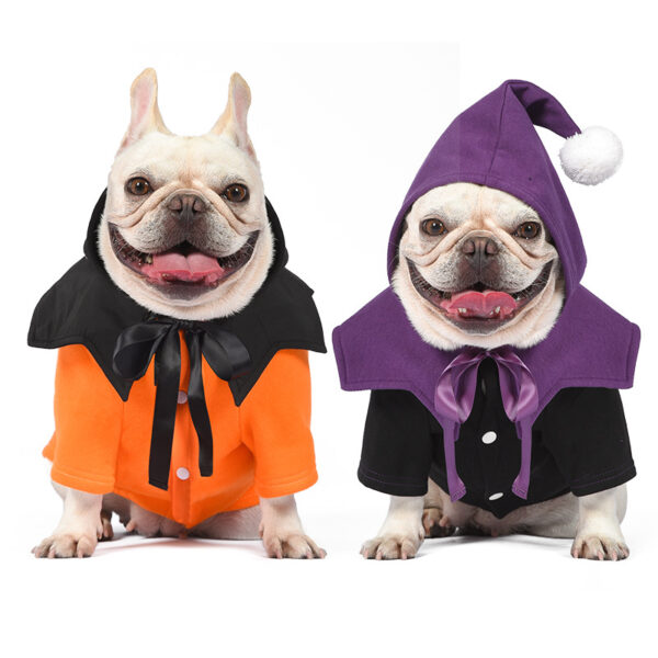 Halloween Pumpkin Funny Two-piece Sweater Shawl Dog Clothes Halloween Pumpkin Funny Two-piece Sweater Shawl Dog Clothes