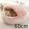 2-in-1 Plush Hooded Pet Bed